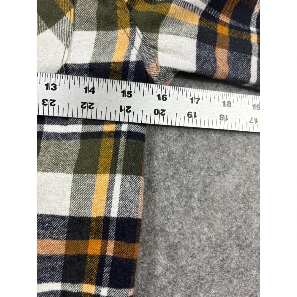 Levi's Boys Hooded Flannel Shirt Oatmeal Heather‎ Plaid Size M 8